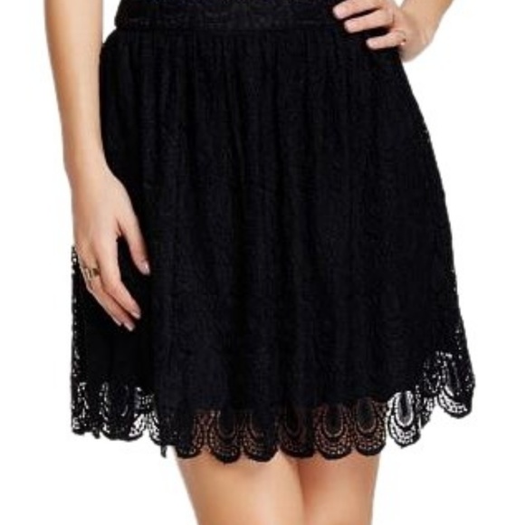 Soprano Black Lace Mini Skirt Back Zip Junior Size Large - Picture 5 of 6